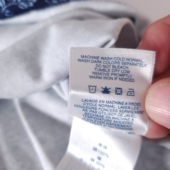 Lands End Womens Polo Shirt 3X Blue Floral Print Short Sleeve Golf Preppy Casual - Picture 11 of 13